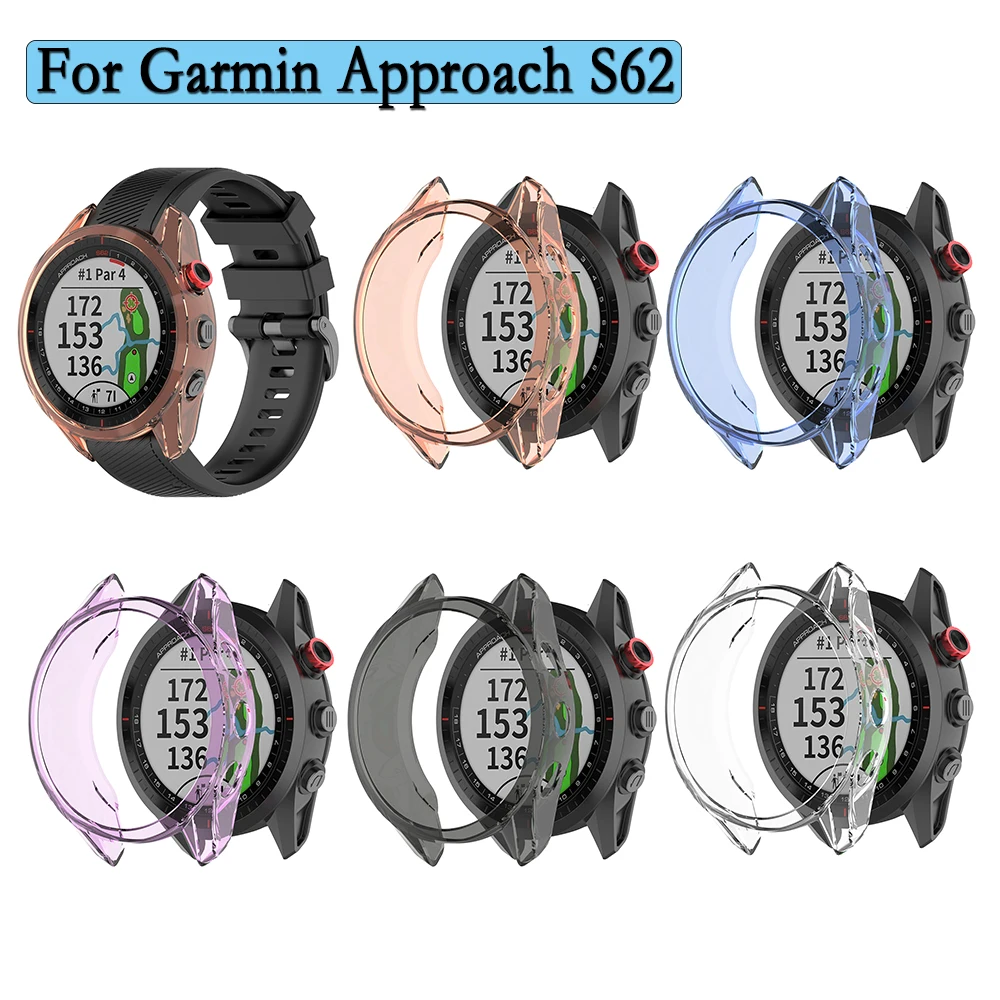 TPU 하프 팩 보호 케이스, 가민 어프로치 S62 시계 보호, 고품질 내구성 낙하 방지 프레임 쉘 액세서리