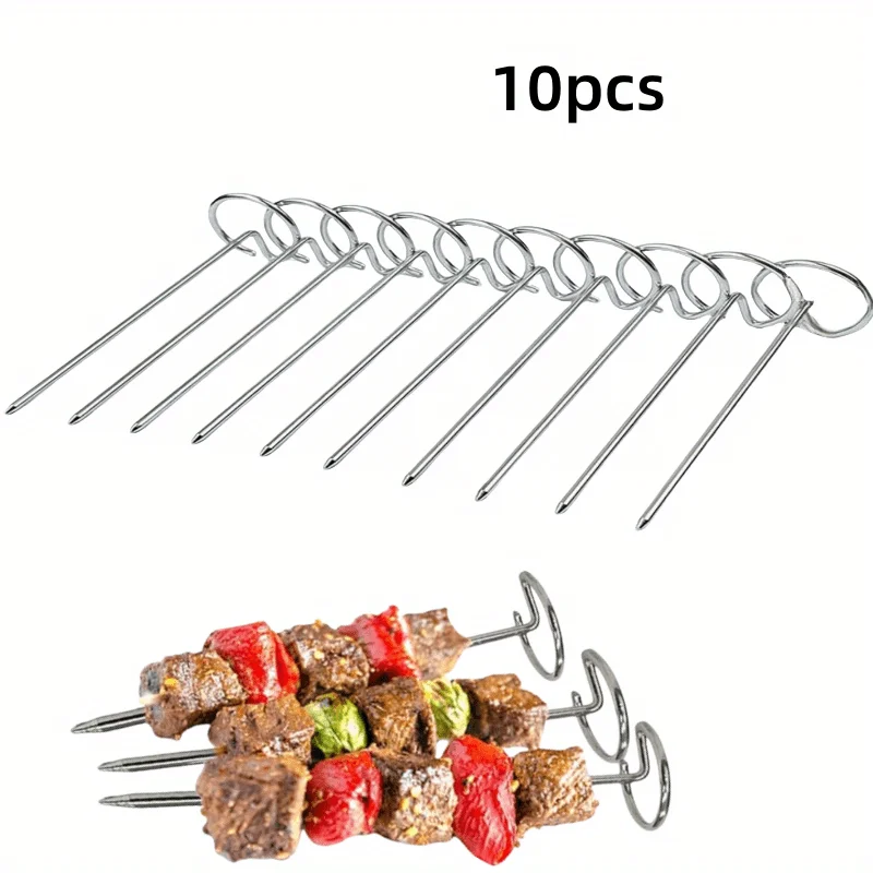10 Stück vertikale Luftfritteusen aus Edelstahl – Universal-Nadeln für Ofen, Grill, Kebab, Zubehör