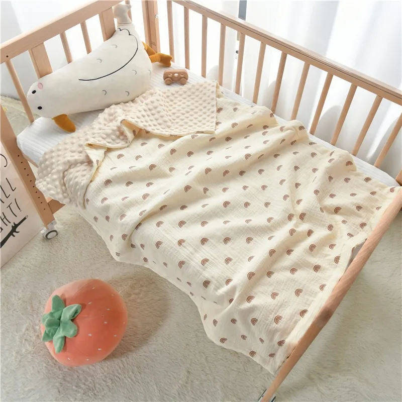 Crepe Beanie Blanket Baby Swaddle Blanket Blanket Quilt Newborn Beanie Velvet Summer Quilt Air Conditioner Quilt Baby Blanket image 4