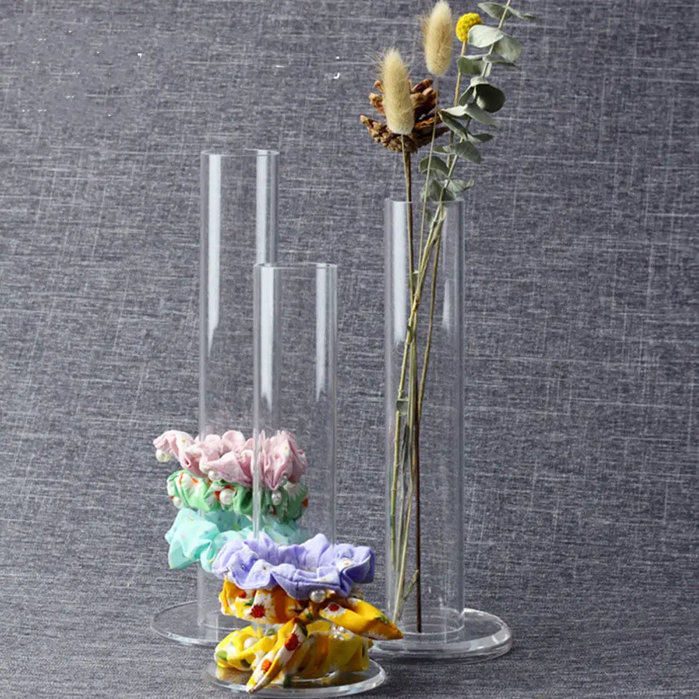 

2Pcs Acrylic Hair Ring Display Rack Transparent Stylish Desktop Organizer for Hair Ties Hairpins Jewelry Storage and Dried