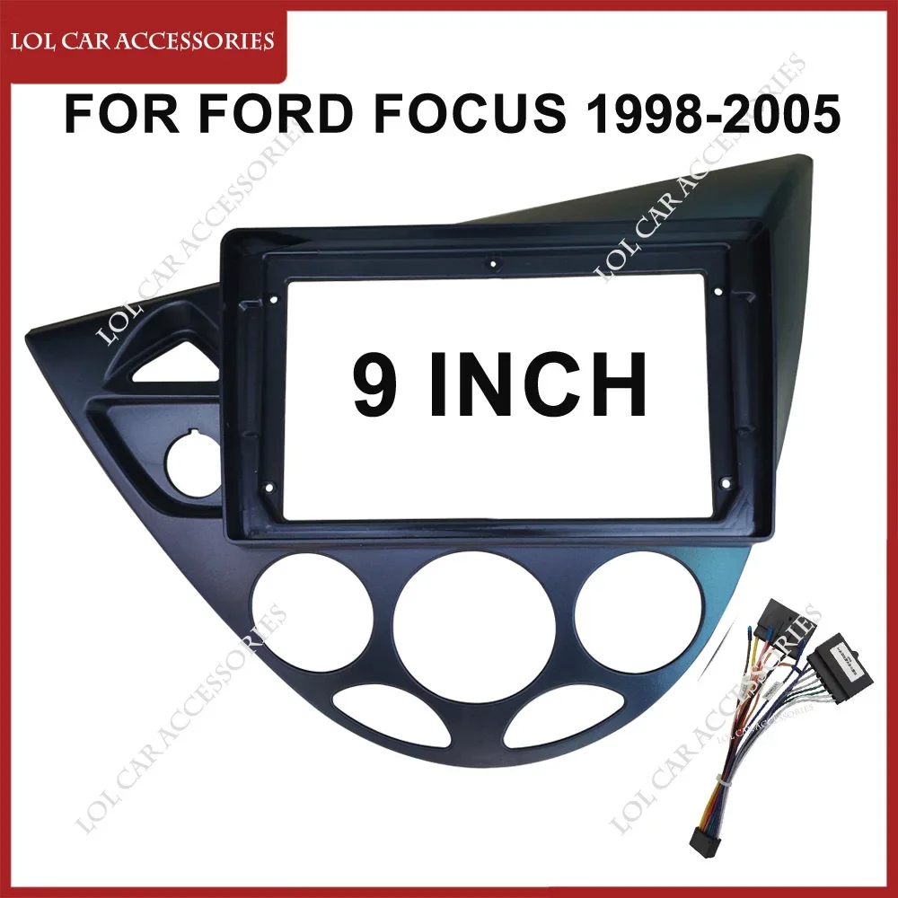 

4pcs with cable 9 Inch For Ford Focus 1998 Car Radio Stereo GPS MP5 Player Casing Frame 2 Din Head Unit Fascia Dash Board Cover