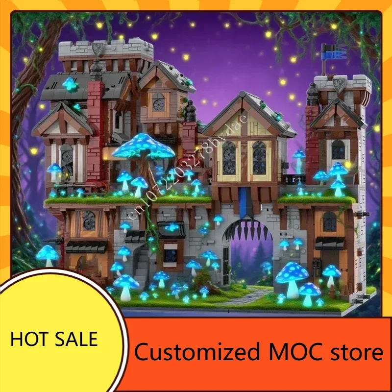 

5668 шт. MOC средневековый замок Рождественская головоломка средневековые мастерские StreetView DIY сборочный набор игрушек на день рождения для детей праздничный подарок