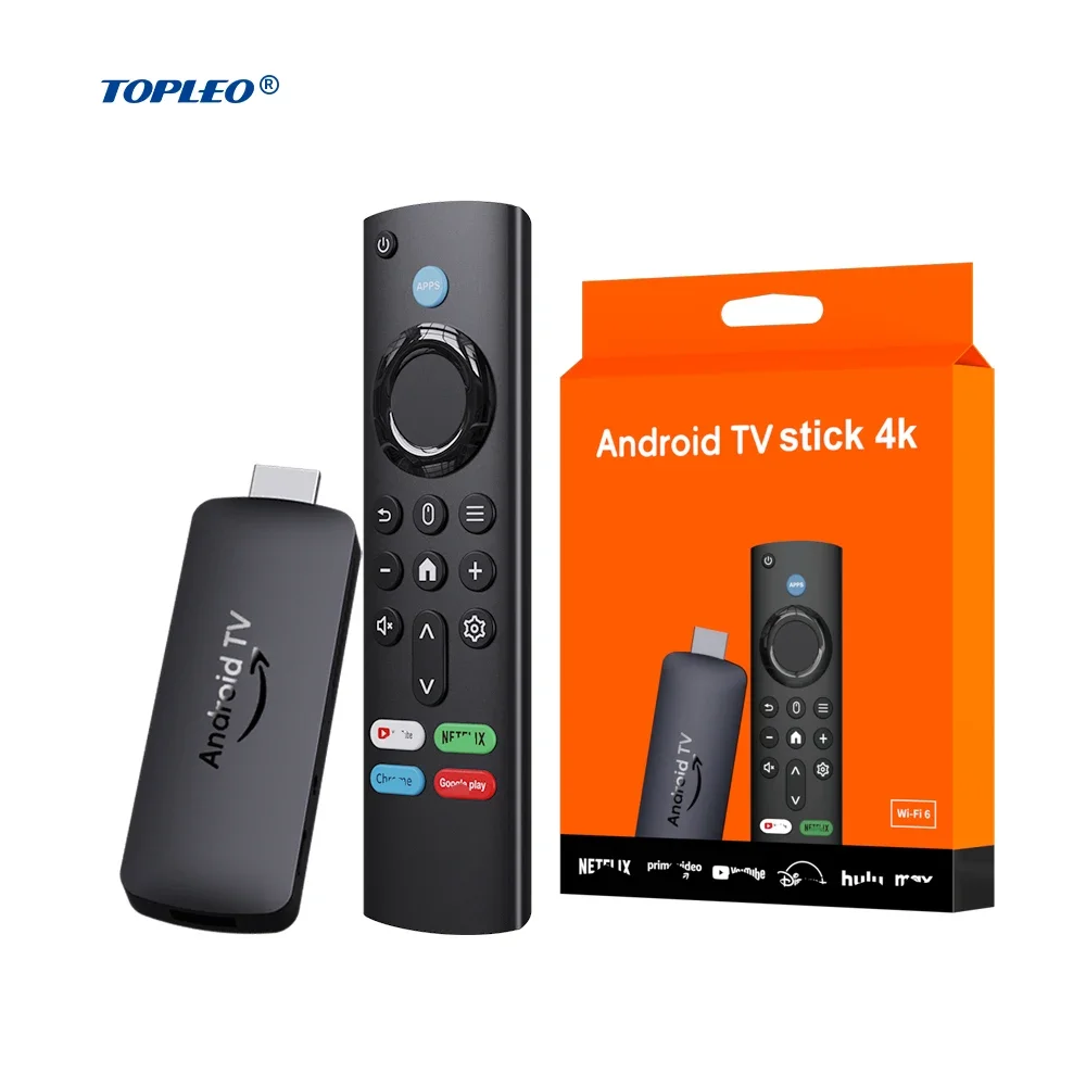 Topleo Android 10 Smart TV Stick 4K 1080P Streaming Voice Remote Allwinner H313 Android Tv Stick