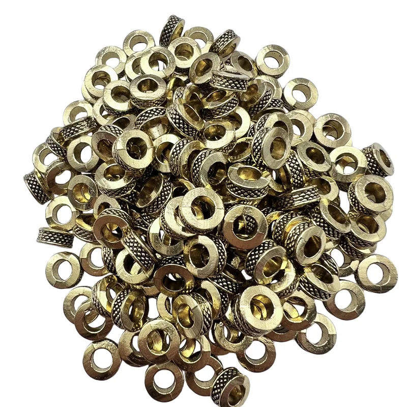 30pcs 8mm 2 Styles Wheel Shape Perforated Gasket Handmade Bracelet Necklace Jewelry Spacer Beads DIY Alloy Accessories Supplies