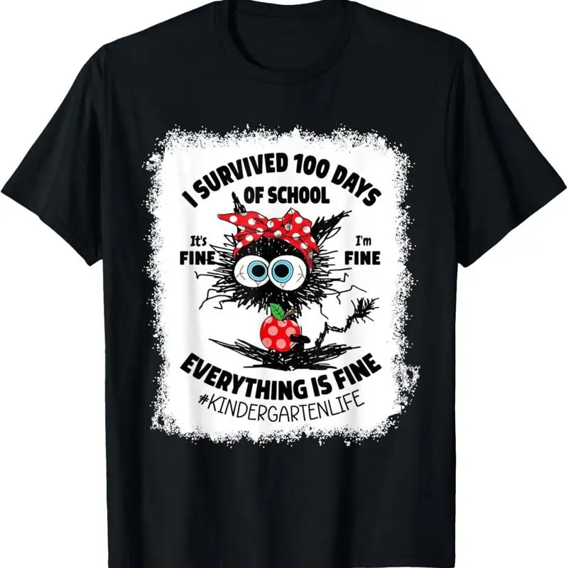 

Я пережил 100-дней школы, это прекрасная отбеленная футболка для детского сада