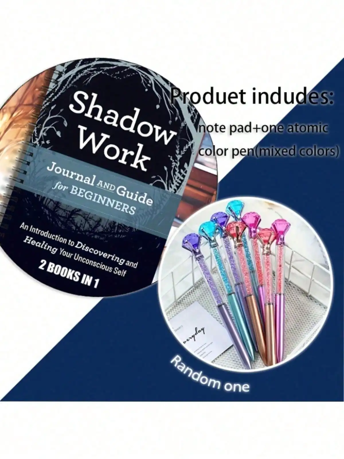 1pc 2-In-1 Shadow Workbook for Beginners - Guided Exercises, Inner Healing & Self-Awareness Tool, Perfect Gift
