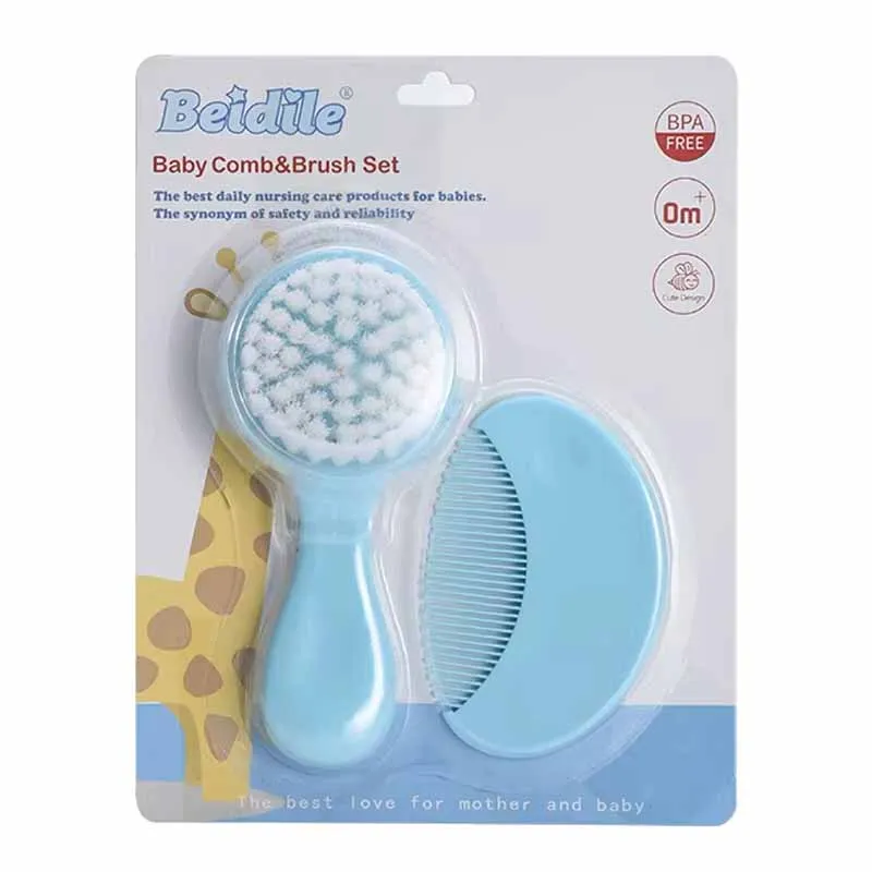 2pcs Baby Comb Brush Set Bath Rubbing Bath Care Soft Hair Brush Baby Head Care Cleaning Comb Brush Baby Products