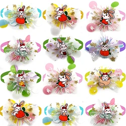 50/100pcs Pet Dog BowTies Easter Rabbit Style Dog Fashion BowTie Adjustable Collar Pet Grooming Bows Accessories for Small Dogs