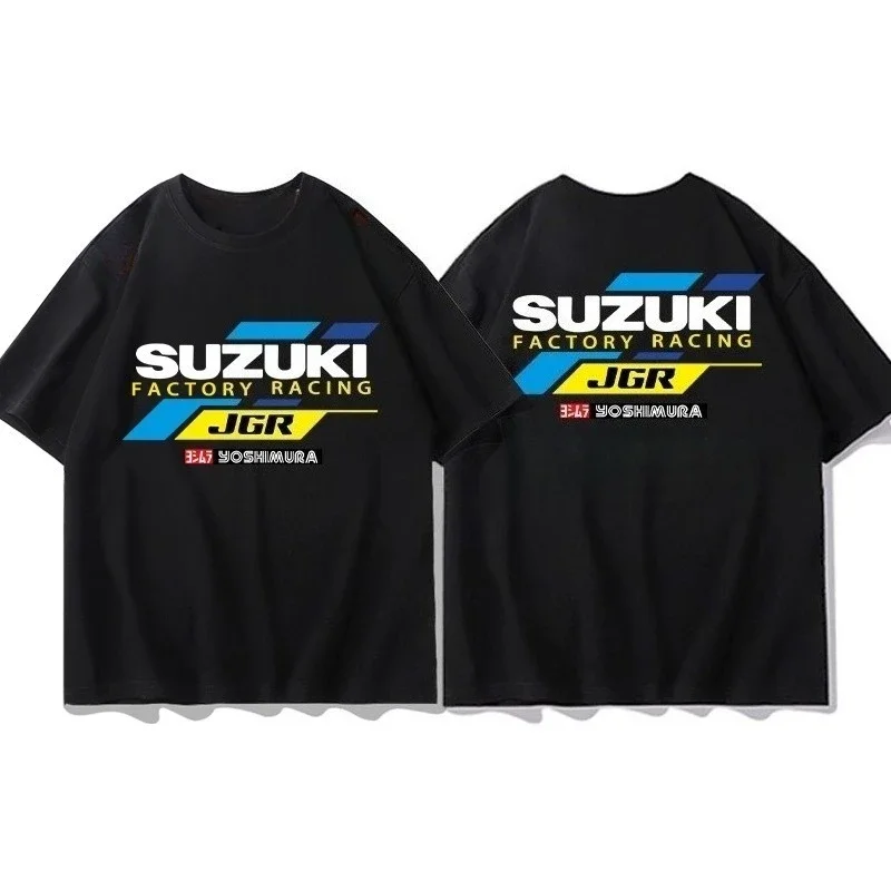 

Suzuki motorcycle short-sleeved T-shirt, men's motorcycle GSX riding suit, summer 100% pure cotton, versatile Harajuku style top