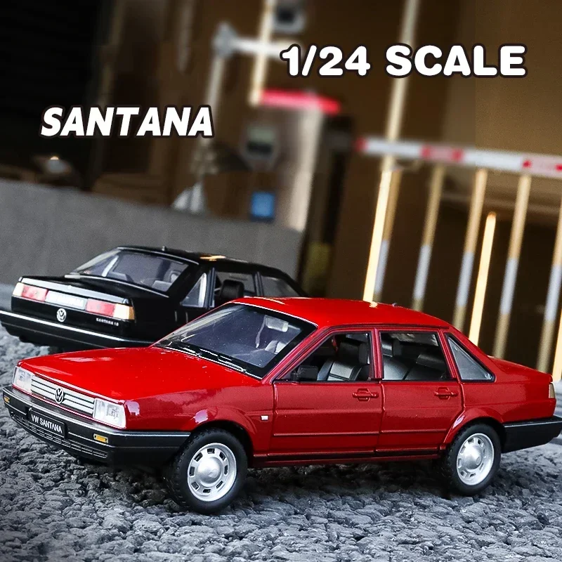 1:24 Volkswagen Santana Alloy Diecast Model Car Sound And Light Gift For Boyfriend Collection Hobbies Present With Kids