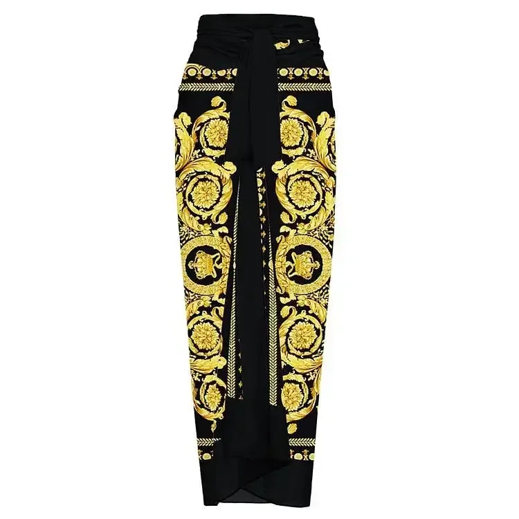 Retro preto ouro cor combinando impresso maiô de uma peça sexy praia maiô moda cinta cover-up blusa pré-venda novo 2023