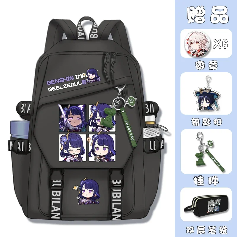 GS Impact Game Cos Nahida Raiden Shogun AlHaitham Venti Xiao Balladeer Etc. Anime Casual Simple Vertical Square Backpack