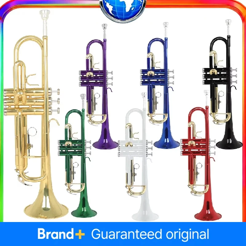 

SLADE-Gold-Plated BB Trumpet LT-800 Brass Standard for Students, Beginner with Hard Case, 7C Mouthpiece and Gloves