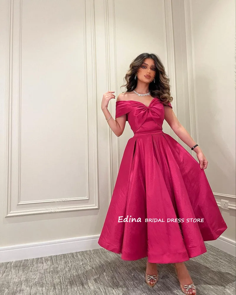 

Sweetheart Off the Shoulder Taffeta Prom Dresses Custom Made Ball Gowm Short Party Gowns فساتين للمناسبات الخاصة