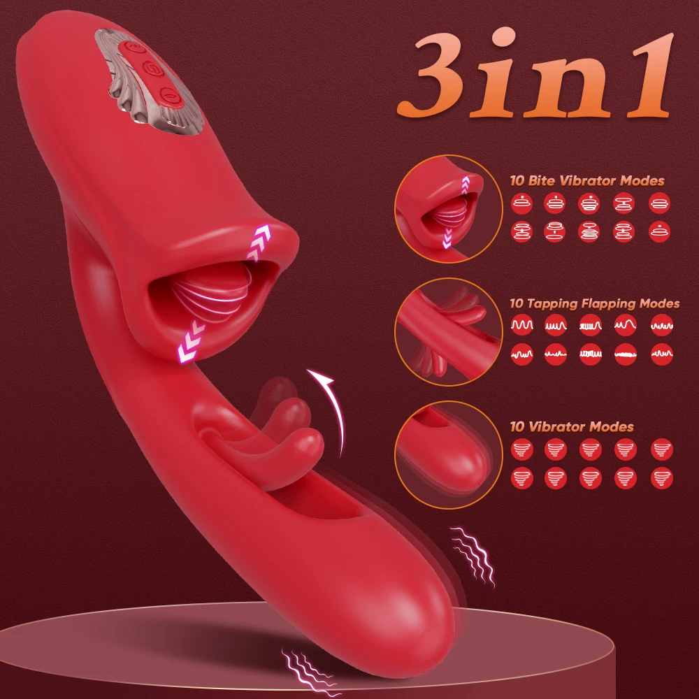 Patting Dildo Vibrator for Women Tongue Licking Clit Clitoris Stimulator G-Spot Massager Female Rabbit Sucker Adult Sex Toys