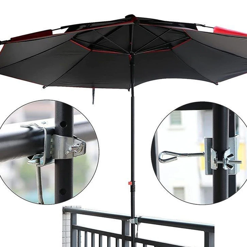 (BF06)1Pc Courtyard Umbrella Stand Clamp Heavy Duty Metal Umbrella Holder Ajustable Outdoor Umbrella Base And Mount Chair Clamp