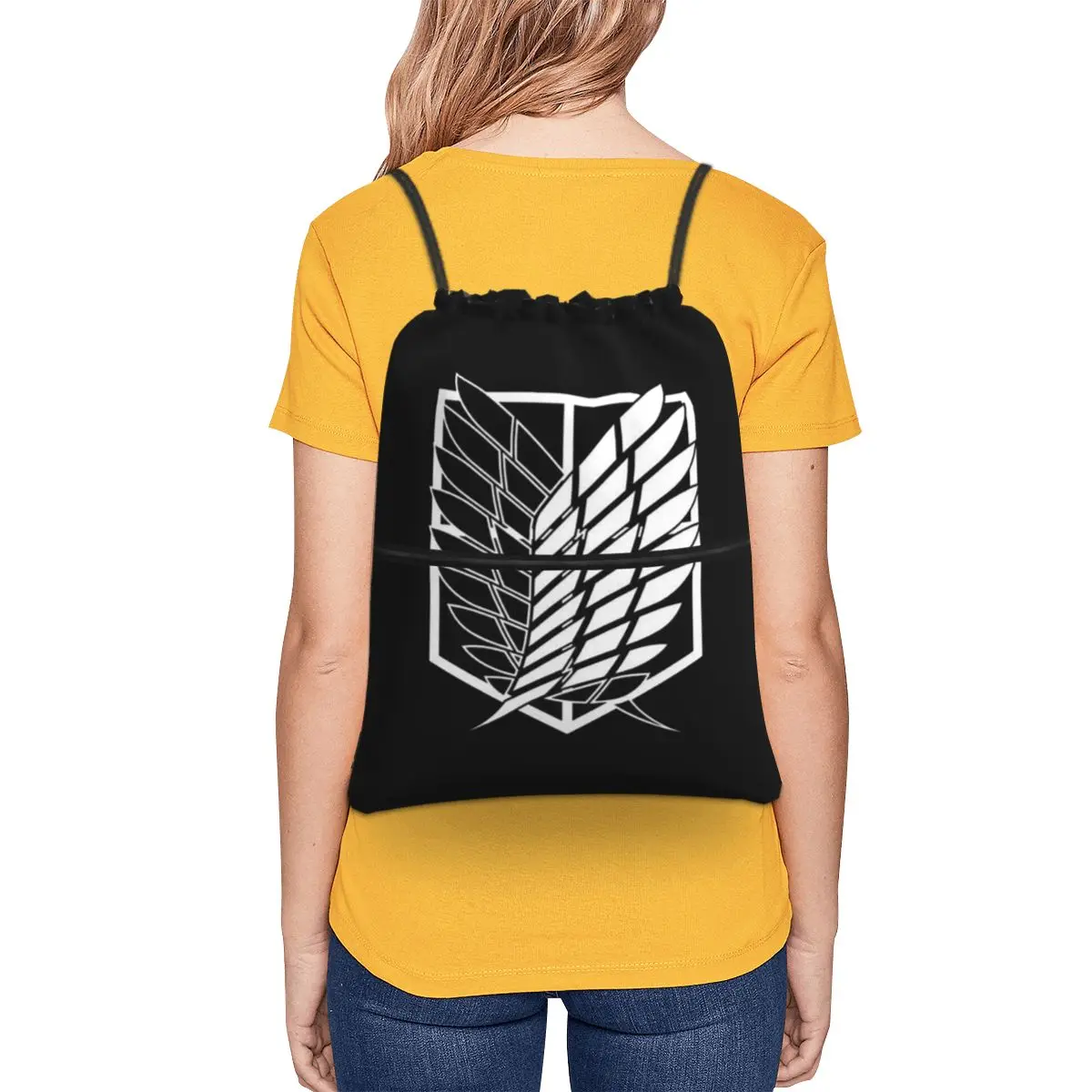 Attack On Titan Wings Of Freedom Backpacks Fashion Drawstring Bags Storage Bag Book Bags for Travel School