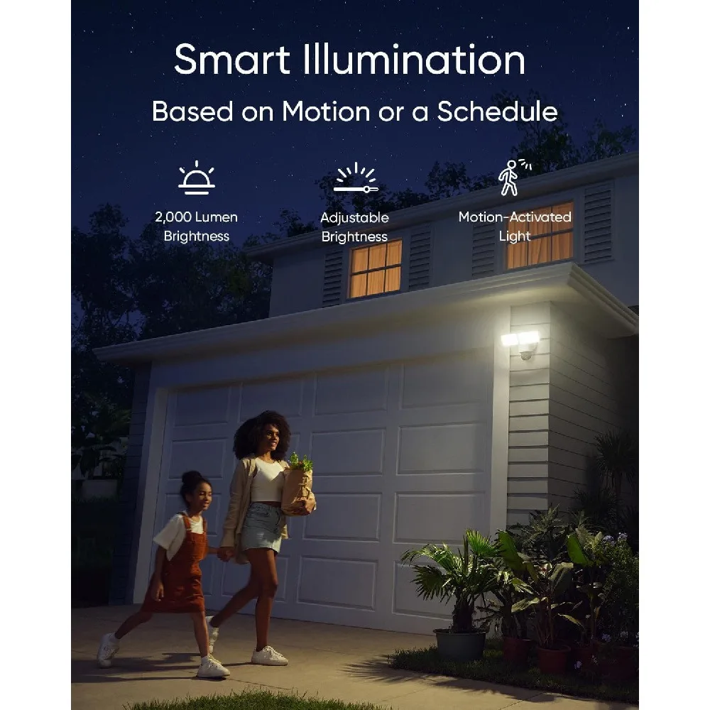 New 4K Camera Floodlight Camera Wired Security Camera Outdoor 360° PTZ 24/7 Recording 2.4G/5G Wi-Fi Motion Detection Compatible