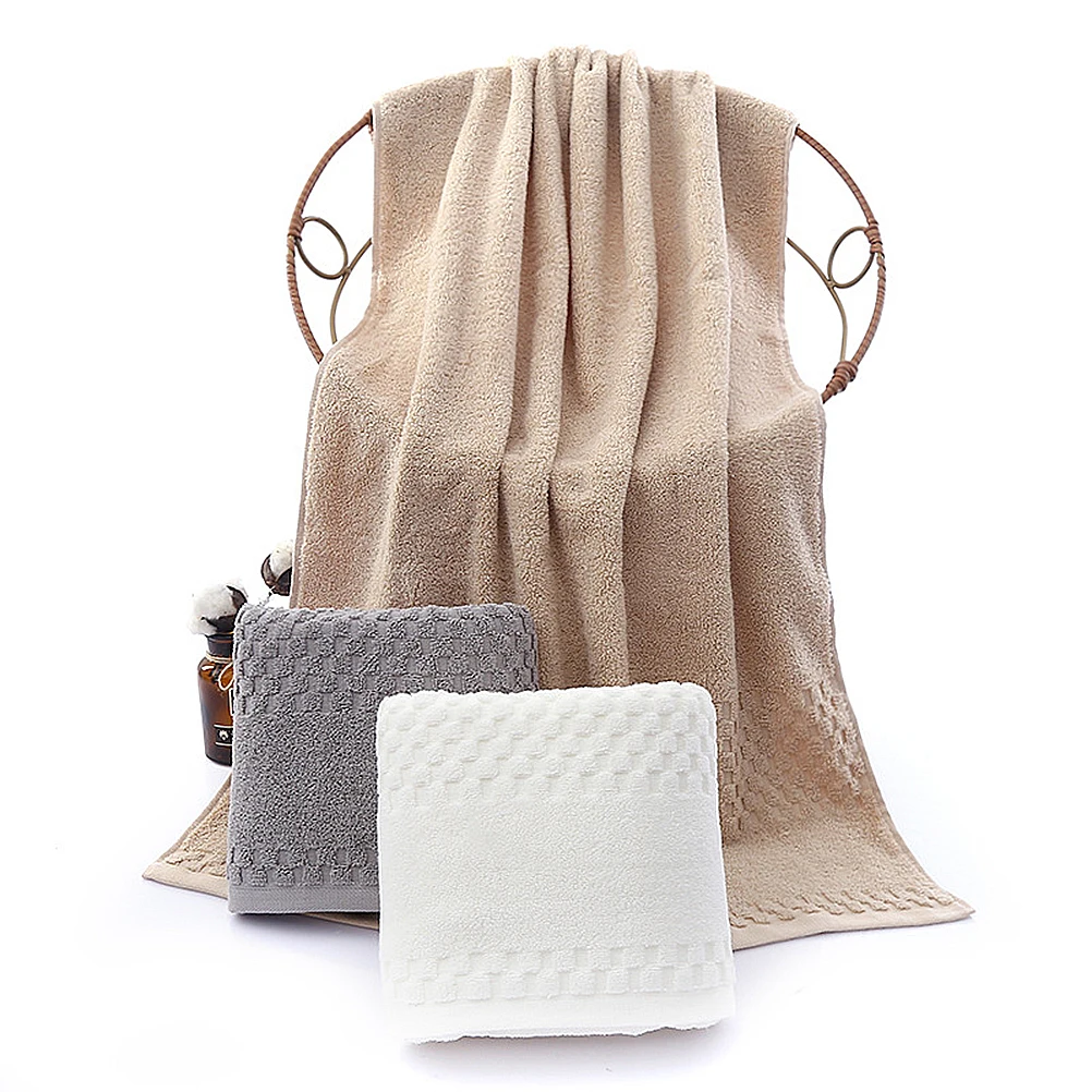 

1pc Thickened Premium Cotton Bath Towel Ultra Soft Absorbent Large Bath Sheet For Home Hotel Use Khaki Fast Drying Comfortable