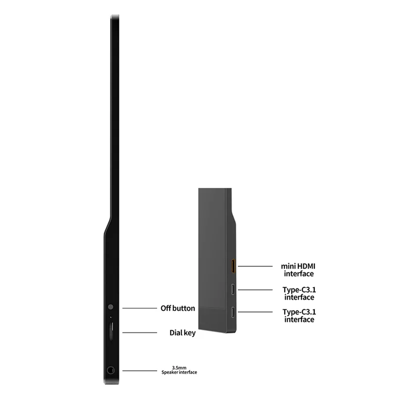 Monitor portátil de jogos com retroiluminação LED, tipo C HD para Switch, PC, TV Box, EU Plug, 15,6 pol, 1920x1080