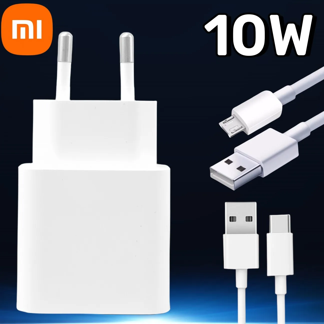 Зарядное устройство XiaoMi RedMi 10 Вт, быстрое зарядное устройство с европейской вилкой, адаптер питания Micro usb Тип c для Mi A2 Lite A2 RedMi 10A 9C 9 9A 8A 8 7 Note 8 7 6 Pro
