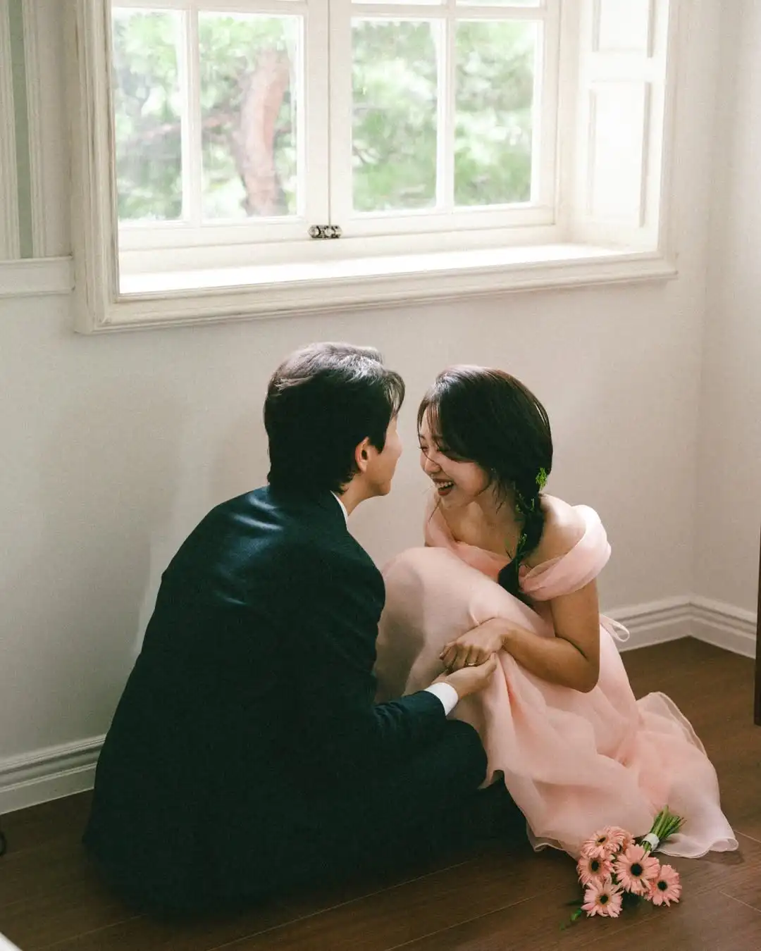 Giyu rose Simple a-ligne robes de soirée Organza épaules dénudées personnalisé corée Photoshoot grande taille parole longueur robe de mariée 2025