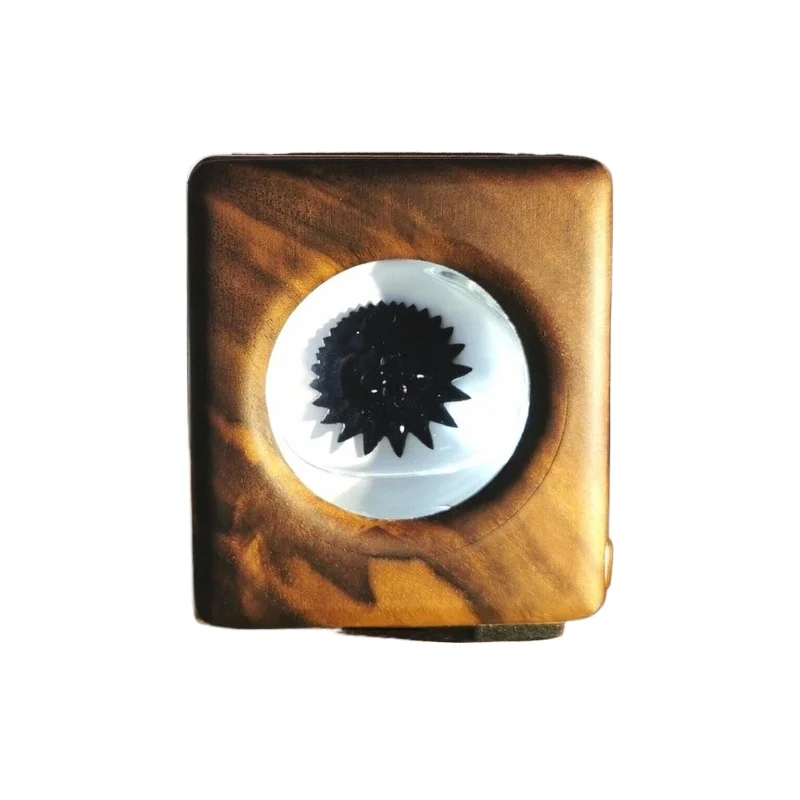 For Handmade, Walnut Solid Wood Magnetic Fluid Music Rhythm Light, Tabletop Decompression Ornament