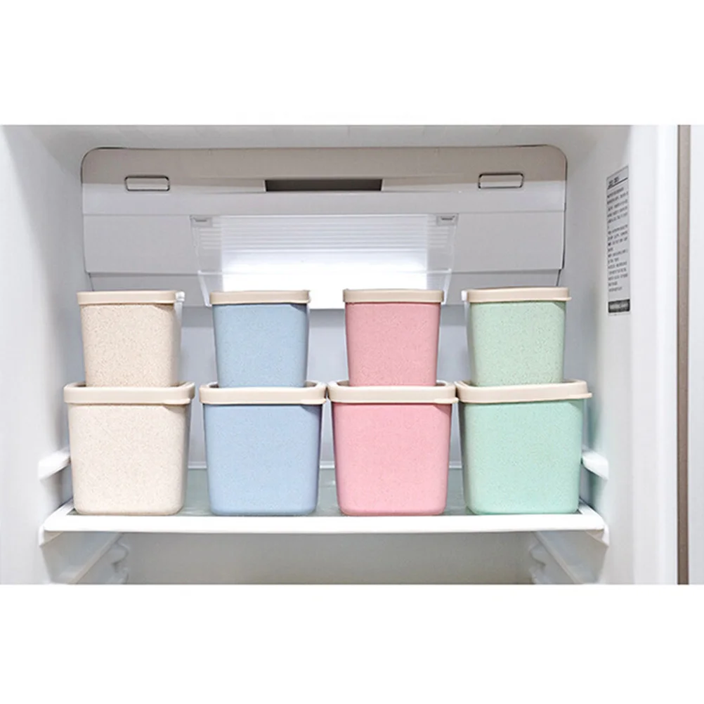 

Plastic Sealed Canister Wheat Straw Food Storage Jar For Rice Sugar Coffee Herbs Spices Tea Household Use Large Pink