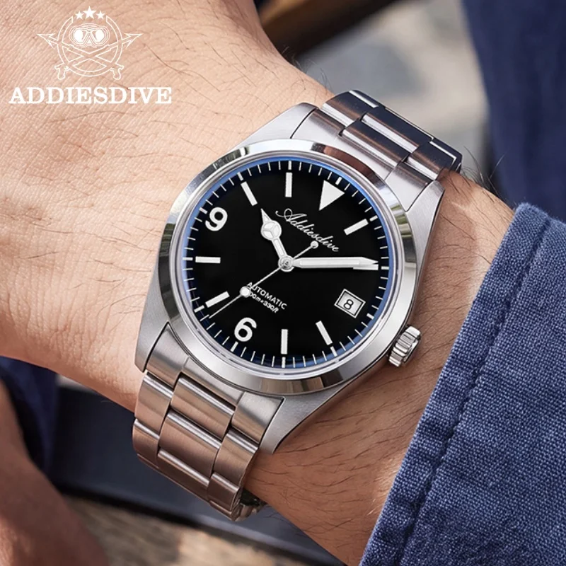ADDIESDIVE AD2556 36mm Mechanical Automatic Watches Synthetic Sapphire Glass BGW9/C3 Super Luminous 100m Waterproof Men's Watch