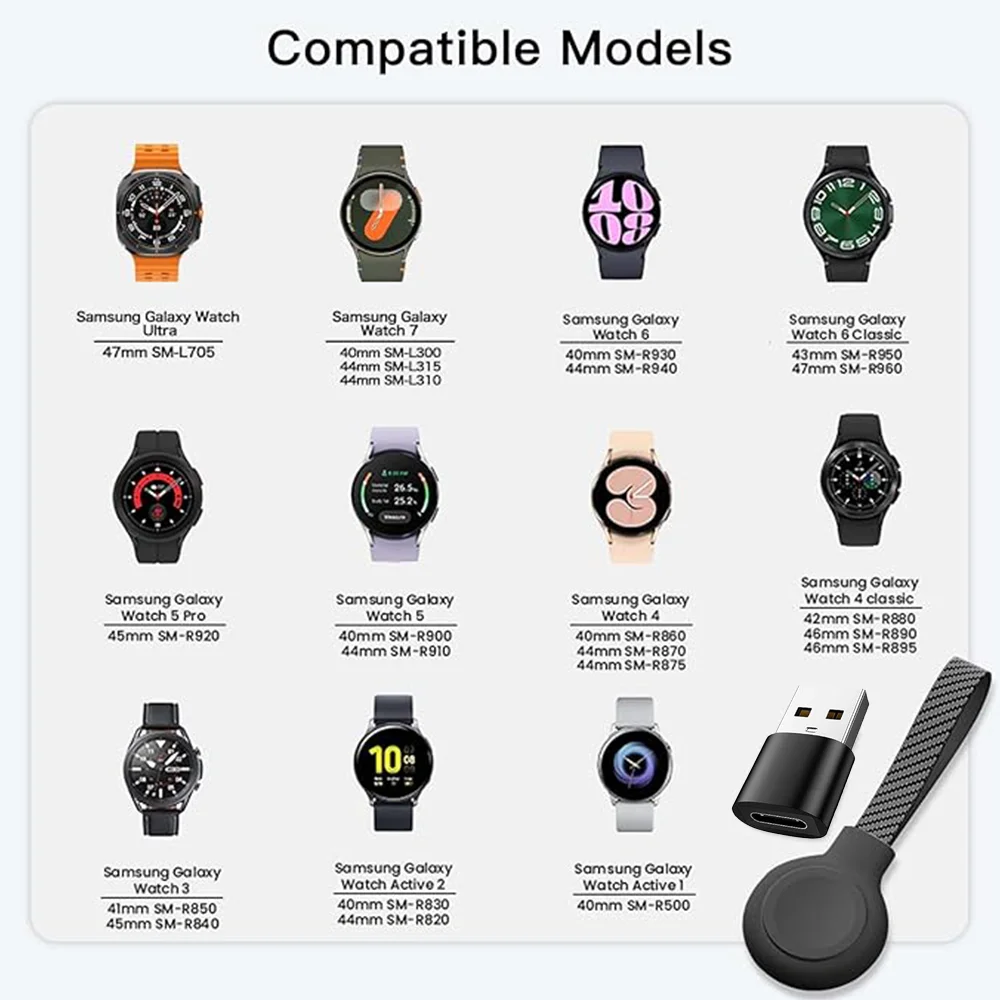 Magnetyczna ładowarka USB Type C Bonola do zegarków Samsung Ultra 8/7/6, przenośny kabel ładujący z smyczą do Galaxy Watch 5/4 Classic — zdjęcie produktu 6
