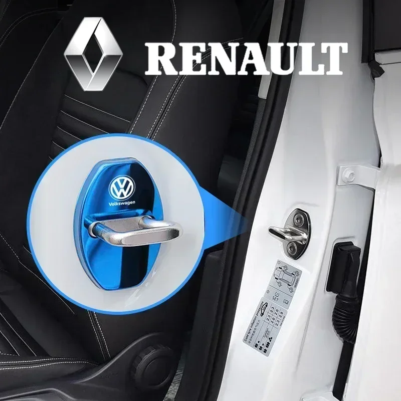 

4pcs Car Styling Door Lock Cover Emblems Case For VW Scirocco Golf Amarok T5 Phaeton Teramont ID3 Tiguan T-Cross Passat Polo