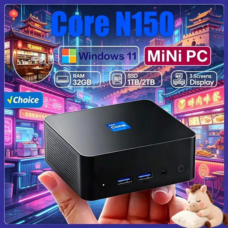 

2026 Etherealized Core N150 MINI PC Windows 11 Pro Diminutive Agile Pocket Terminal RAM 1TB 2TB SSD WIFI 6 BT5.2 4K