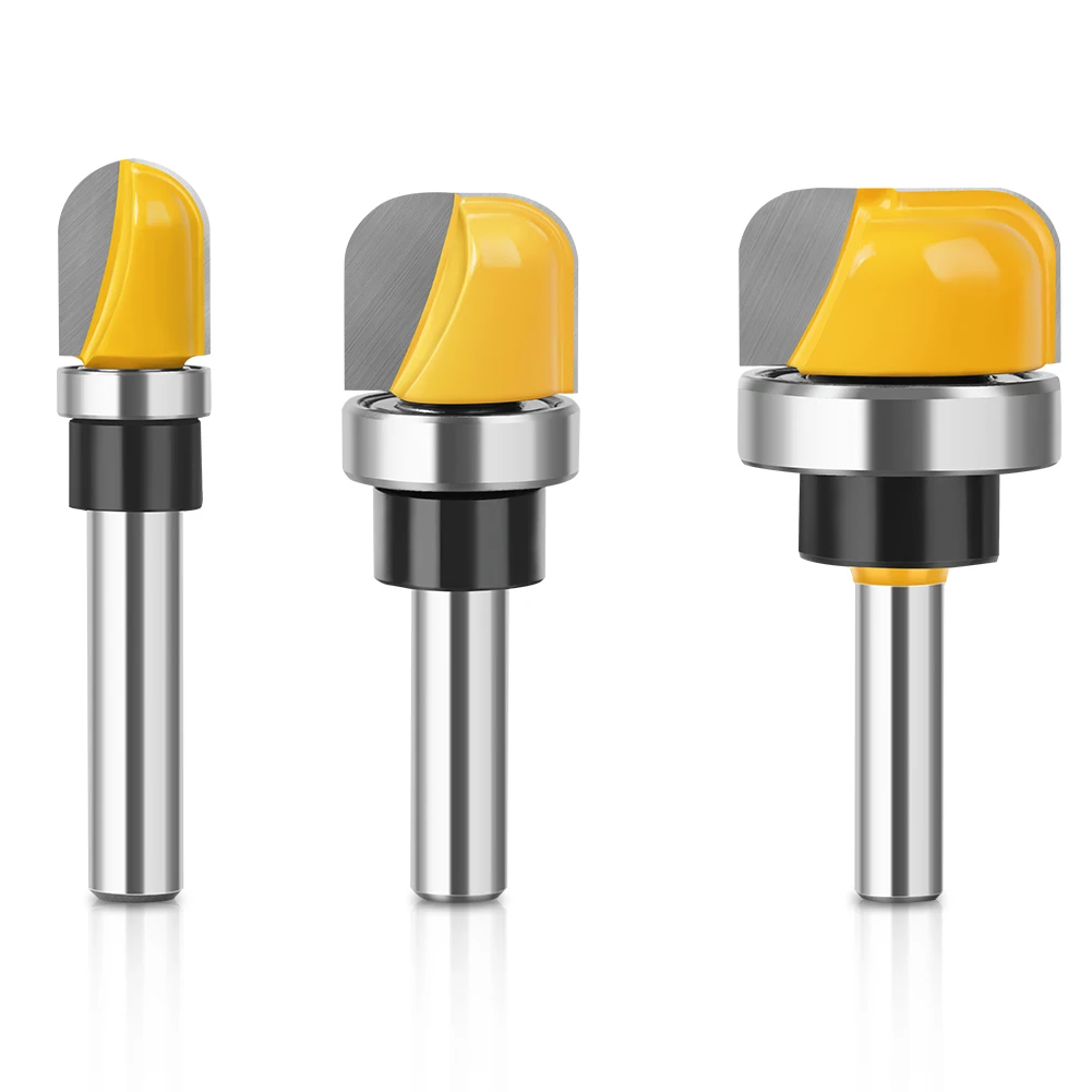 6mm 1/4 "8mm tige bol et plateau modèle routeur peu ensemble carbure jus rainure nez rond routeur peu