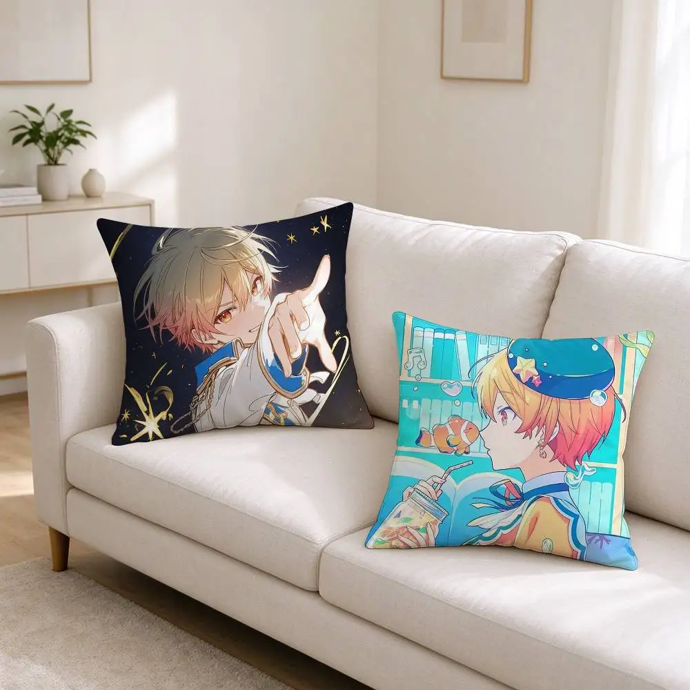 G-Game Project SEKAI T-Tenma Tsukasa  Square Double-Sided printed Pillow Case Bedroom Bedside Pillow Sofa Cushion Cover