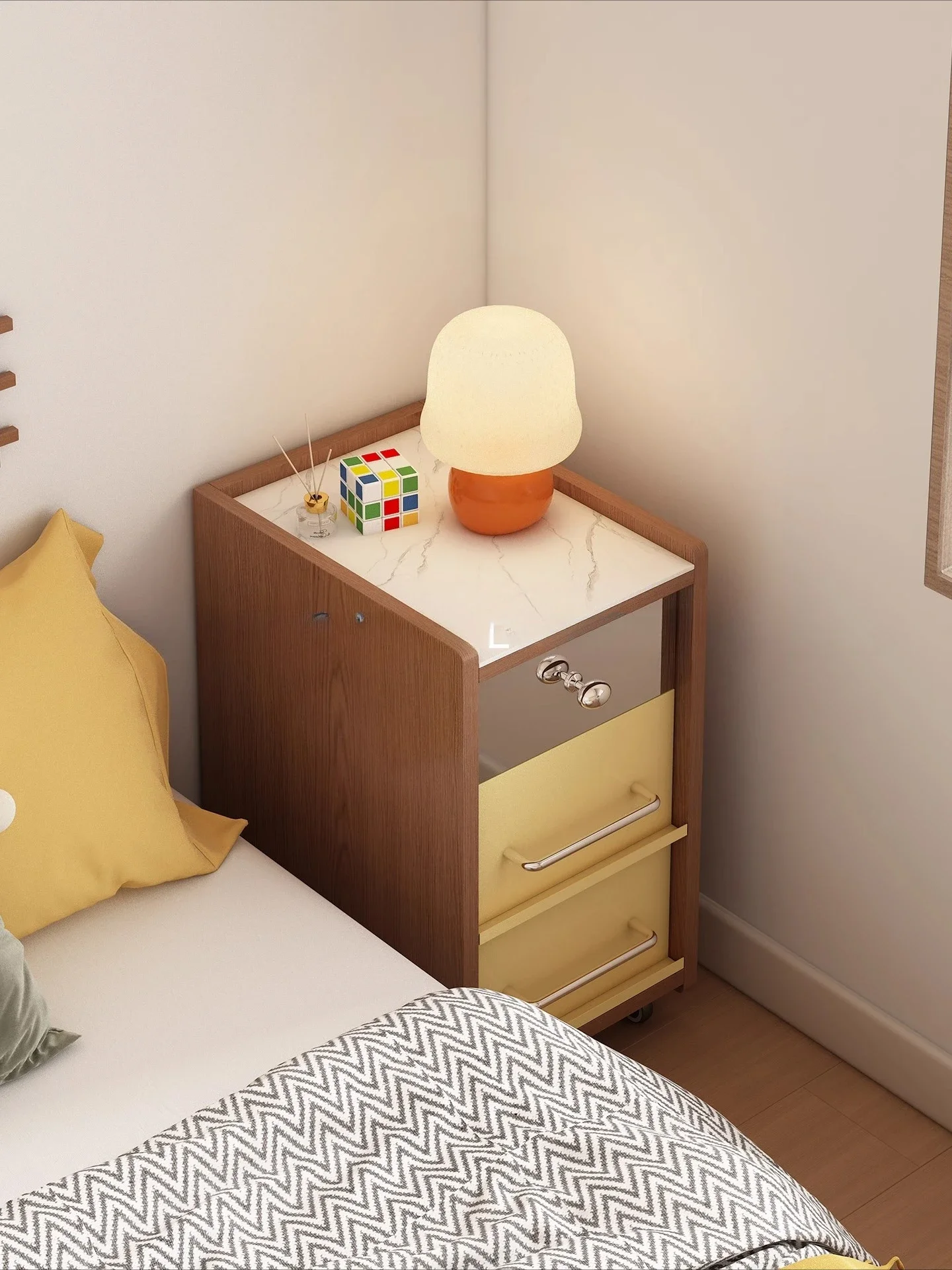 

XX39Extremely Narrow 30cm Bedside Table Small Storage Side Cabinet Solid Wood Custom L