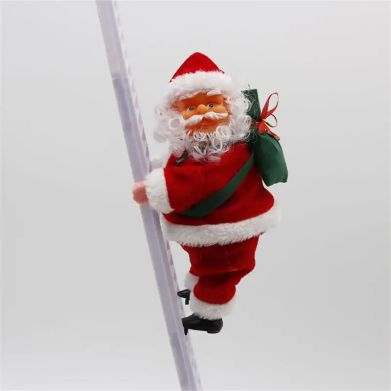 Electric Santa Claus Climbing Rope Ladder With Music Cute Toy For Christmas Tree Home Decoration 2024 New Year Gifts Ornaments