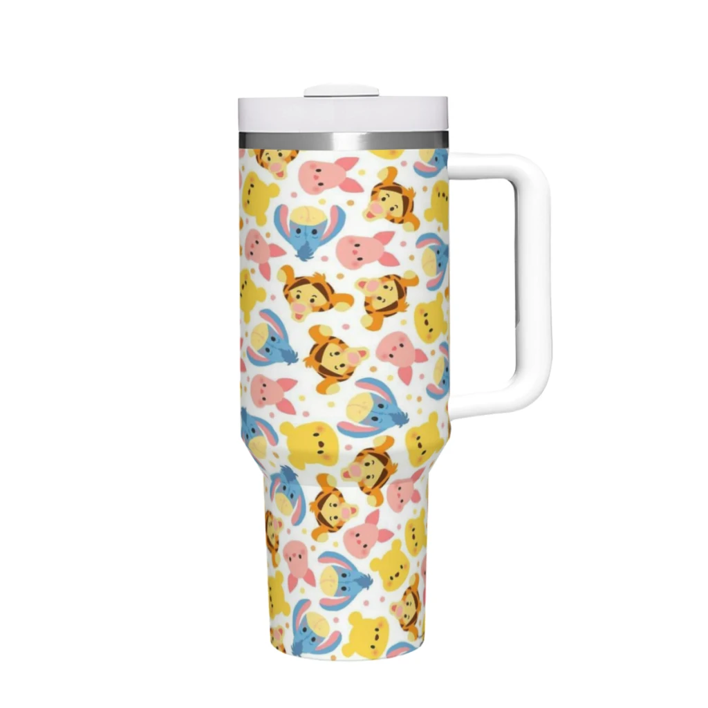 

Winnie The Pooh And The Wind Blows 40 oz Tumbler with Handle and Straw Lid Stainless Steel Insulated Tumblers Travel