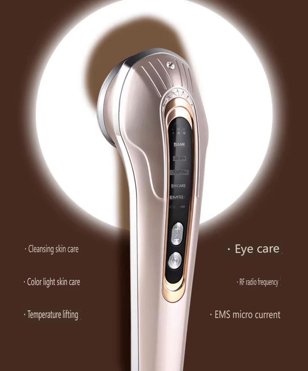 O dispositivo multifuncional elétrico da beleza, limpa a massagem da vibração da pele, micro corrente do EMS, radiofrequência, ML-023-YX