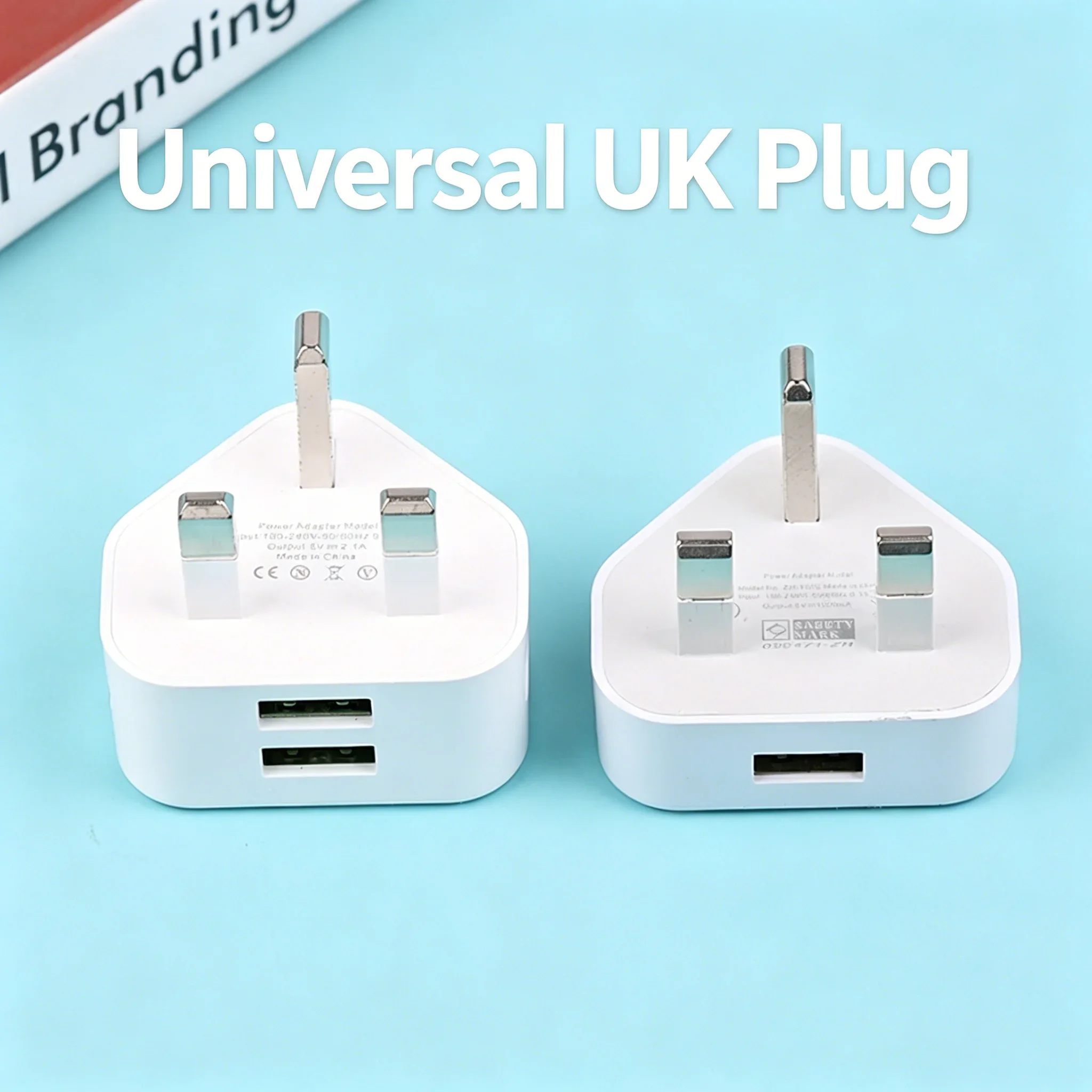 1/2Port USB 3 Pin UK Plug Power Adapter Wall Charger USB Charger Mobile Phone Charger Travel Fast Charging Adapter For Samsung