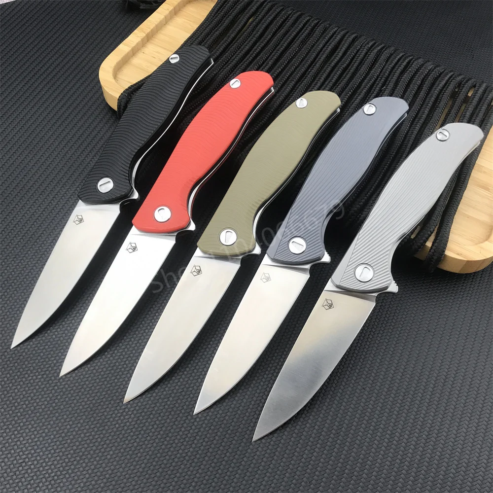 Russian Style EDC Flipper Folding Knife D2 Sharp Blade Nylon Fiber Handle Outdoor Hunting Rescue Folding Tool Christmas Gift