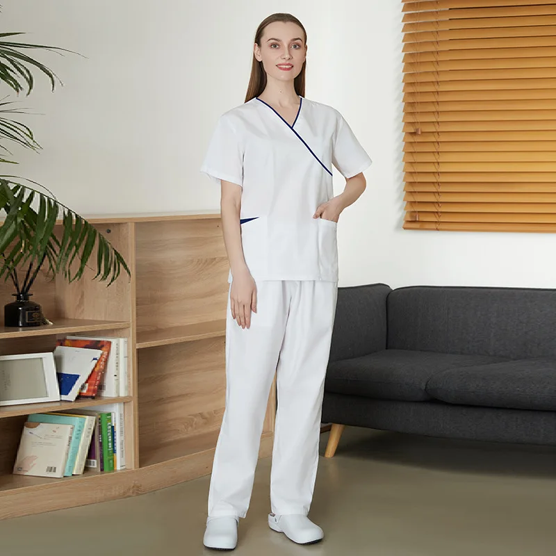 

Beauty Salon Set Surgical Polyester Cotton Oral Surgery Room Gown Pet Hospital Nurse Scrub Suit