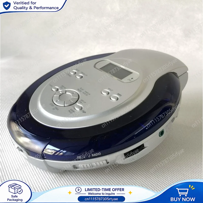 Portable CD Player Walkman Bass Boost System Shockproof MP3 Music Disc Player LCD Display 3.5mm Audio Interface
