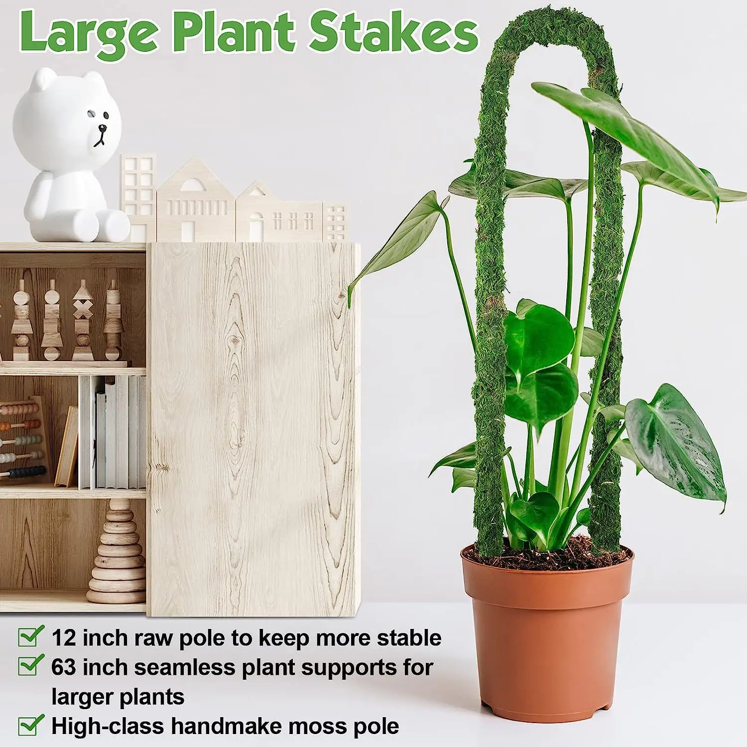 1pc Bendable Moss Pole for Plants Monstera Moss Poles for Climbing Plants  Plant Stakes for Indoor, Monstera Plant Support