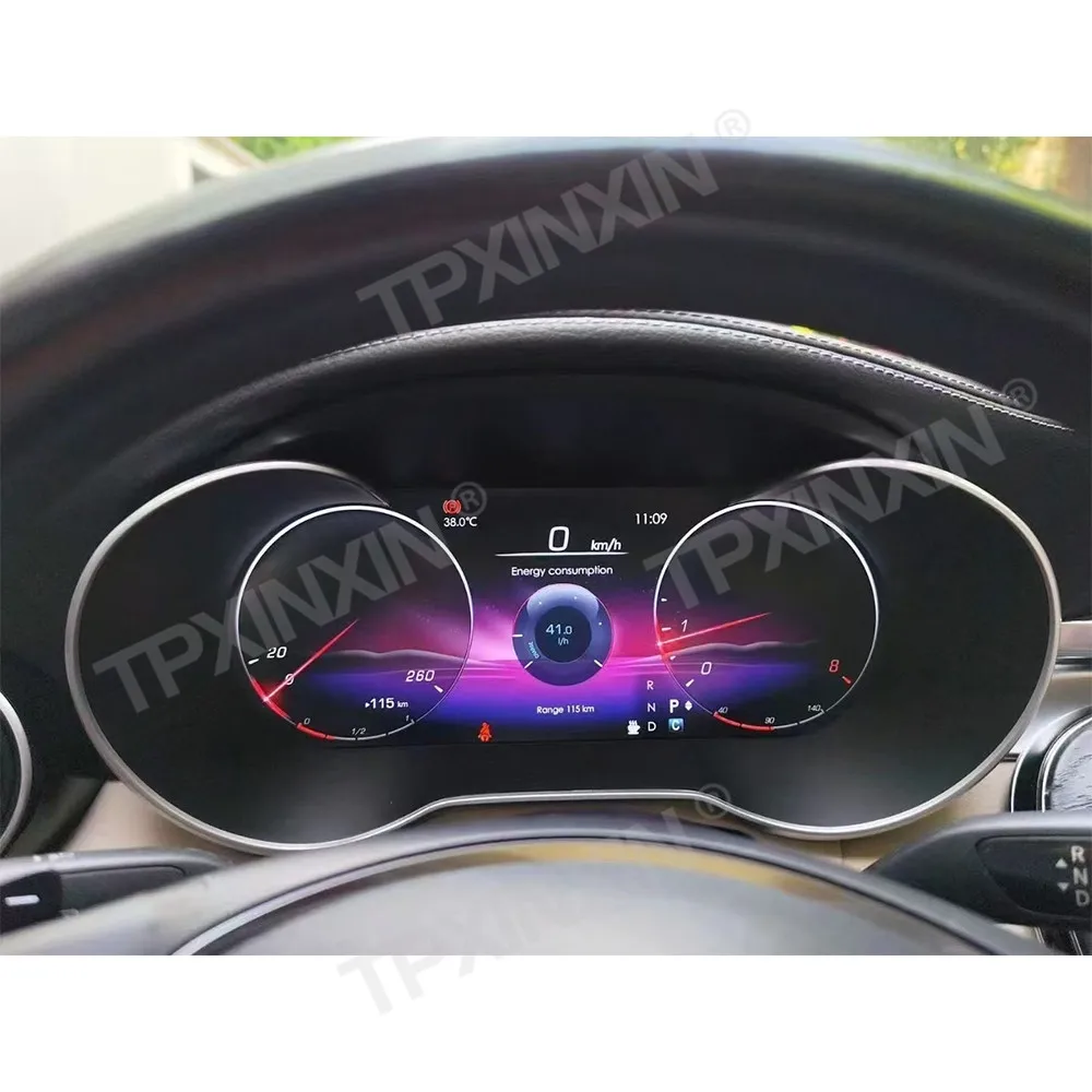 12.3 Inch Carplay Digital Cluster For Mercedes Benz C W205 GLC 2015-2021 LCD Instrument Speedometer Odometer Dashboard Display