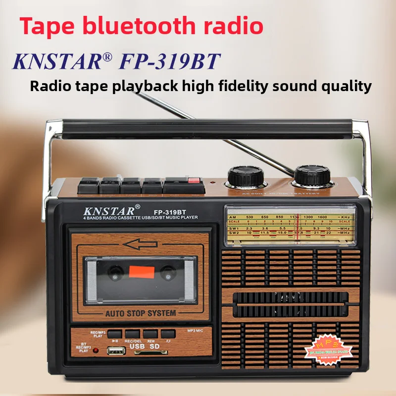 

Handheld multi band recorder Bluetooth tuner FM radio elderly card insertion high volume cassette player