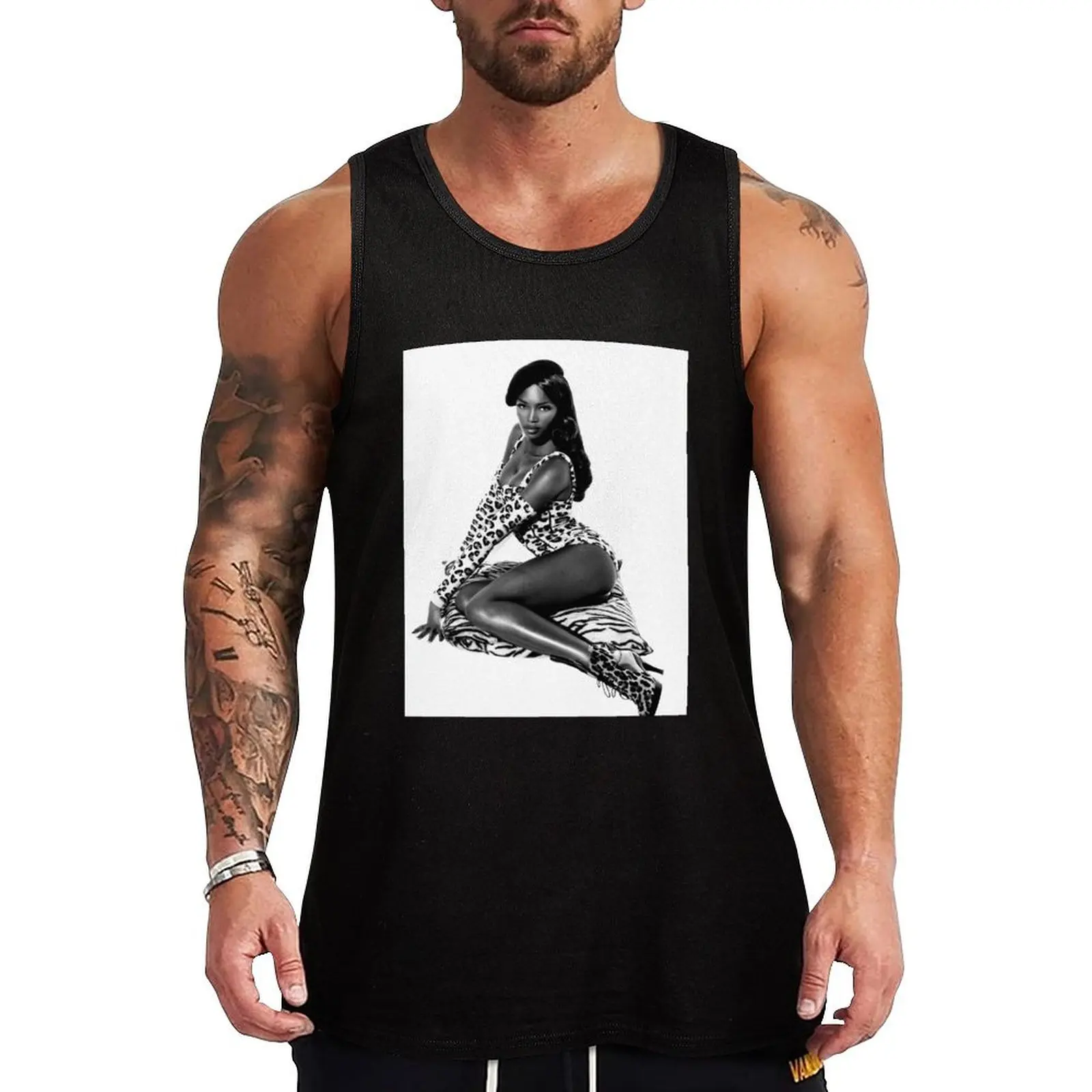 Naomi Campbell : Cat Eyes Tank Top singlets for men gym accessories men t-shirts for Men's gym gym clothing men