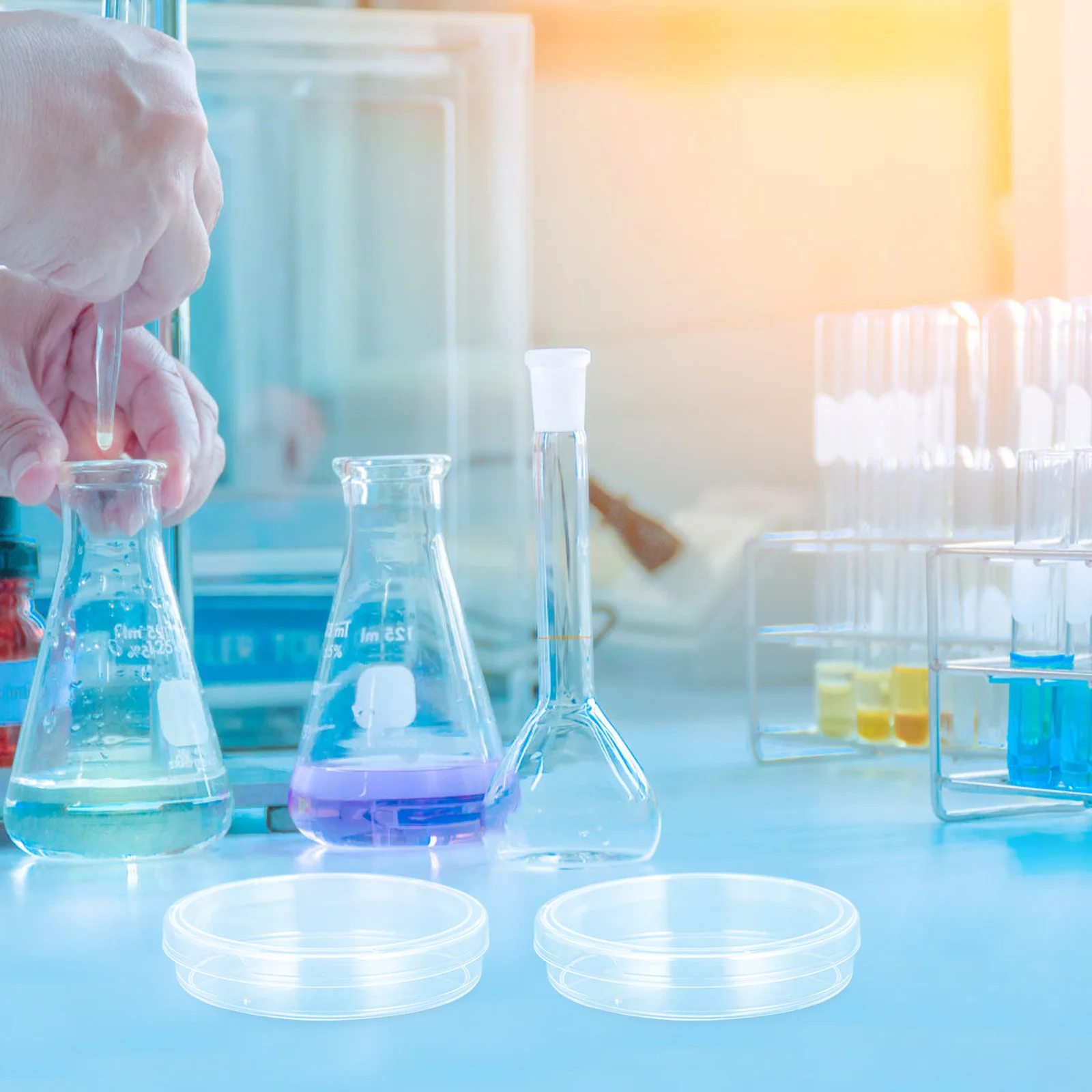 

10Pcs Laboratory Petri Dishes Cell Culture Plate Reusable for Science Experiments High Temperature Resistant