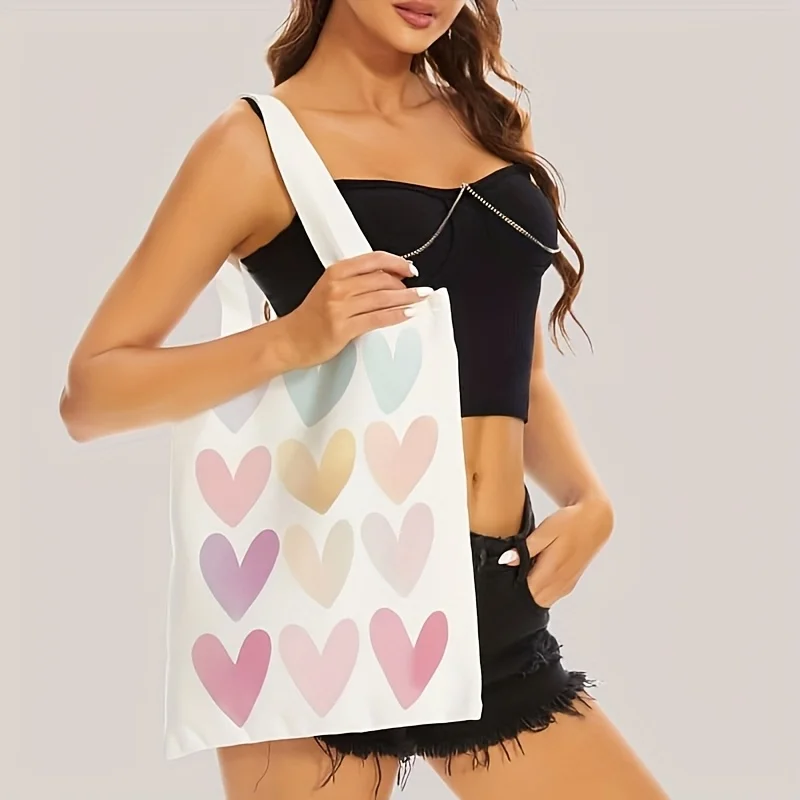 

A Cartoon heart pattern Multi-functional Ladies Canvas Bag – Doubles as Jewelry Organizer & Fashionable Toiletry Bag