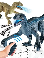 Giocattolo robot elettronico telecomandato dinosauro ambulante e ruggente, giocattoli dinosauri con luce e suono, regali ideali