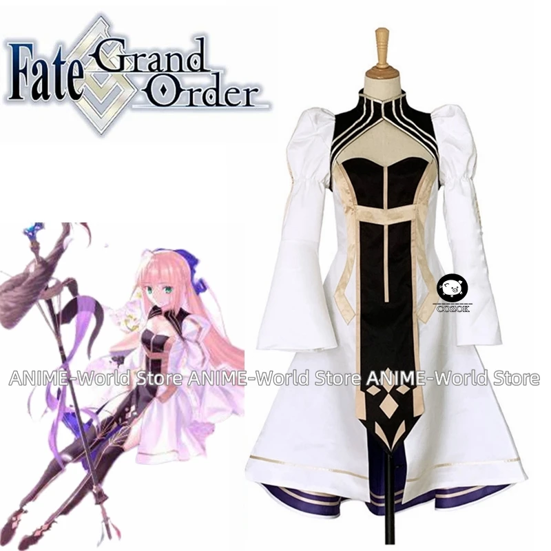 

《Custom size》Anime FGO 5th Anniversary Fate Grand Order Stage 4 Altria Caster Castria Uniform Dress Outfit Games Cosplay Costume